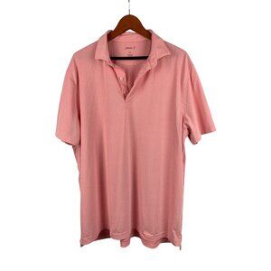 Johnnie-O Mens XL Pink Polo Shirt With Pattern Polyester Blend